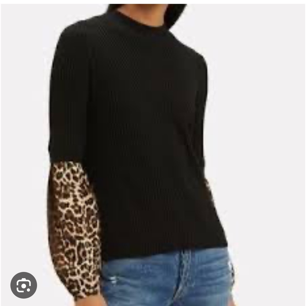 Veronica Beard leopard combo moon sweater